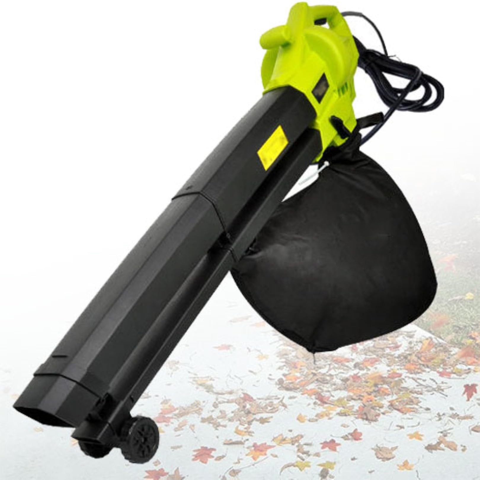 Soplador y Aspirador de Hojas, Aspirador y Trituradora de Jardín 3000W, Limpiador Recolector de Hojas con Cable con Bolsa Recolectora Grande de 40 L, Ruedas y Correa para el Hombro Incluidas