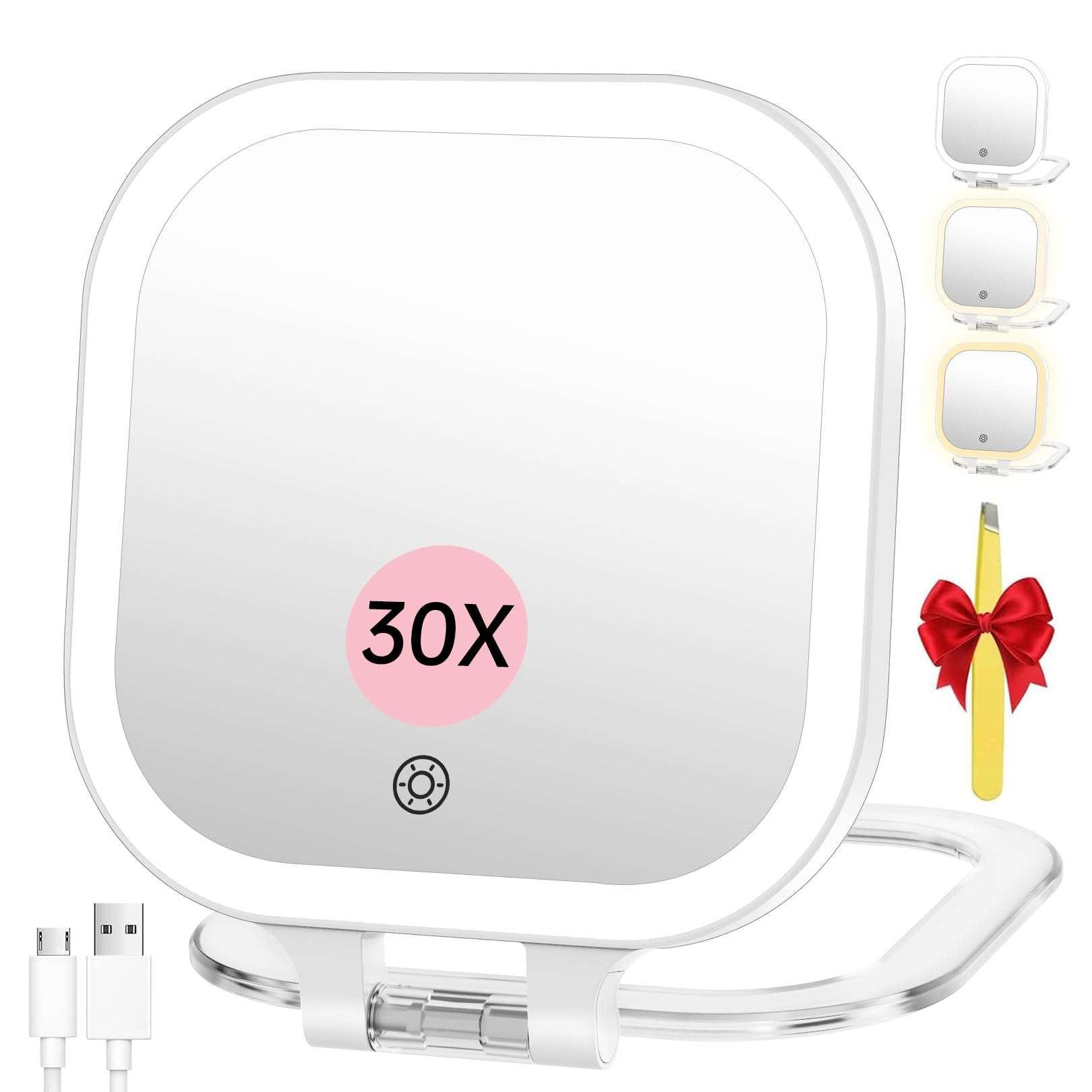 FASCINATE 30X Rechargeable Travel Makeup Mirror