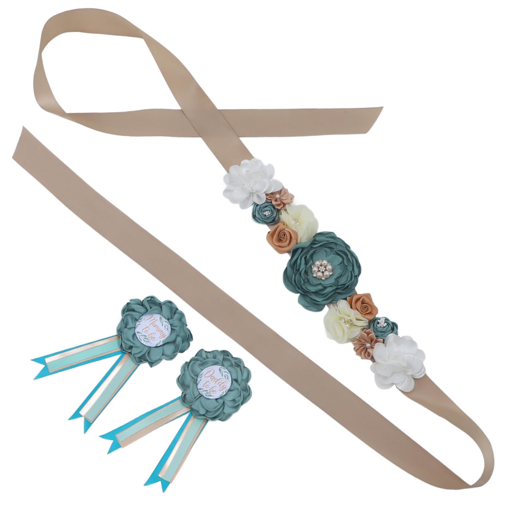 ERINGOGO Pregnancy Announcement Box Baby Shower Decorations Set Mommy to Be Sash Flower Belt Corsage