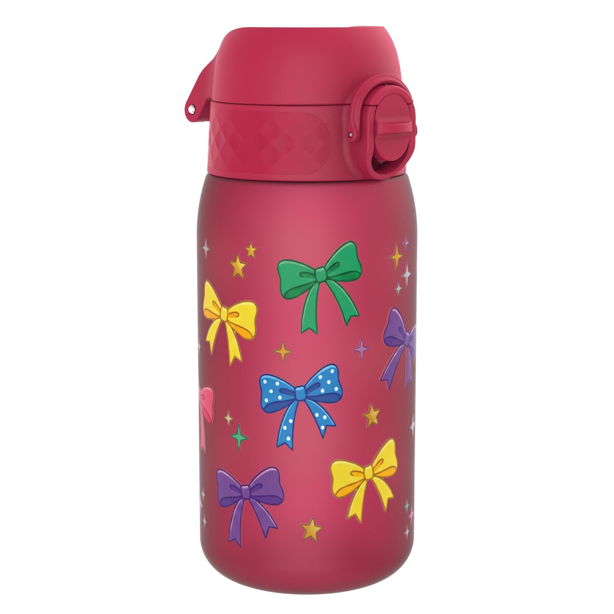 Ion8 Kids Water Bottles, BPA Free, Leakproof, Dishwasher Safe, Easy Open, Secure Lock, Small Boys & Girls Water Bottle,Kids Drinks Bottle for Spill-free Drinking, 350ml/12oz, Bows
