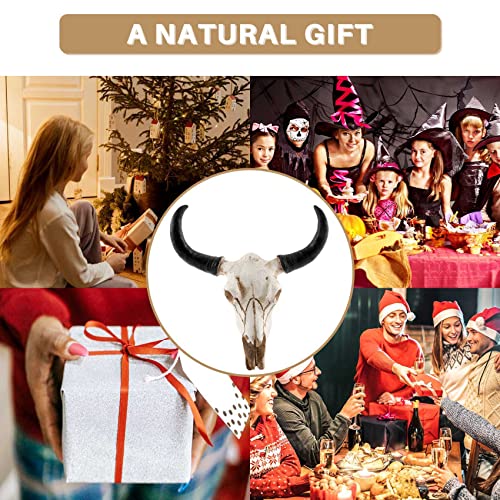 Tête de vache Longhorn en résine décorative pour décoration murale suspendue - 7