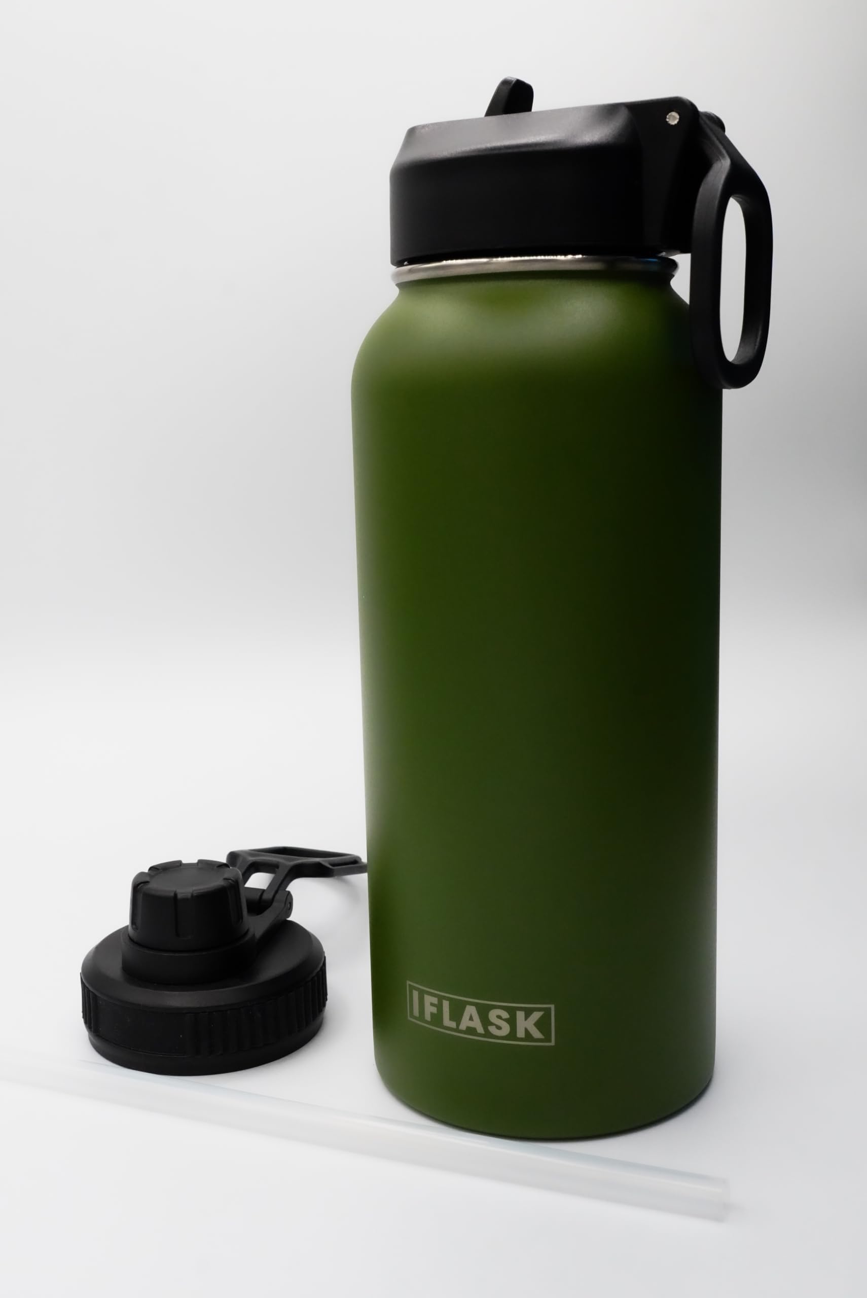 Sport Travel Outdoor Water Bottle with Spout and Straw Lids Leak Proof Insulated Stainless Steel Double Walled BPA