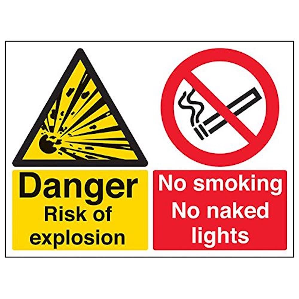 Vsafety 69044BF-S'Danger Risk Of Explosion' Sign, Landscape, 400 mm x 300 mm (Pack of 3)