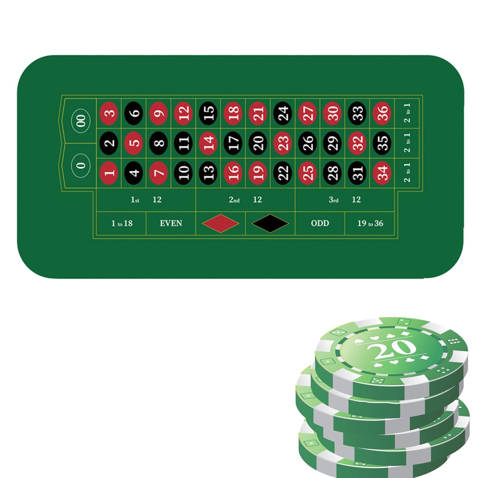 Générique Tovaglia da Poker, Tovaglia da – Tappeto da Poker Holdem 120 x | 60 cm, tappetino da tavolo da poker antiscivolo, copritavolo a carte per sera, raccolta fondi, serate a tema