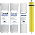 Watts Replacement Water Filters for WP-4V Reverse Osmosis System w/ 50 GPD Membrane 560018 Compatible Filter Set by IPW Industries