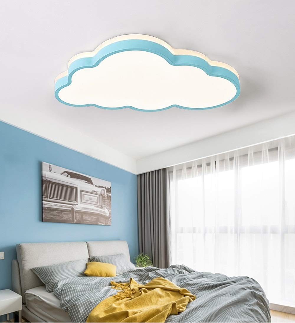 Lampada da soffitto a LED a nuvole, soffitto a irraggiamento a 360 °, luce bianca e dimmerabile Optional per ragazzi e ragazze Camera da per classe Plafoniere (50 * 5.7cm Blu Dimming)