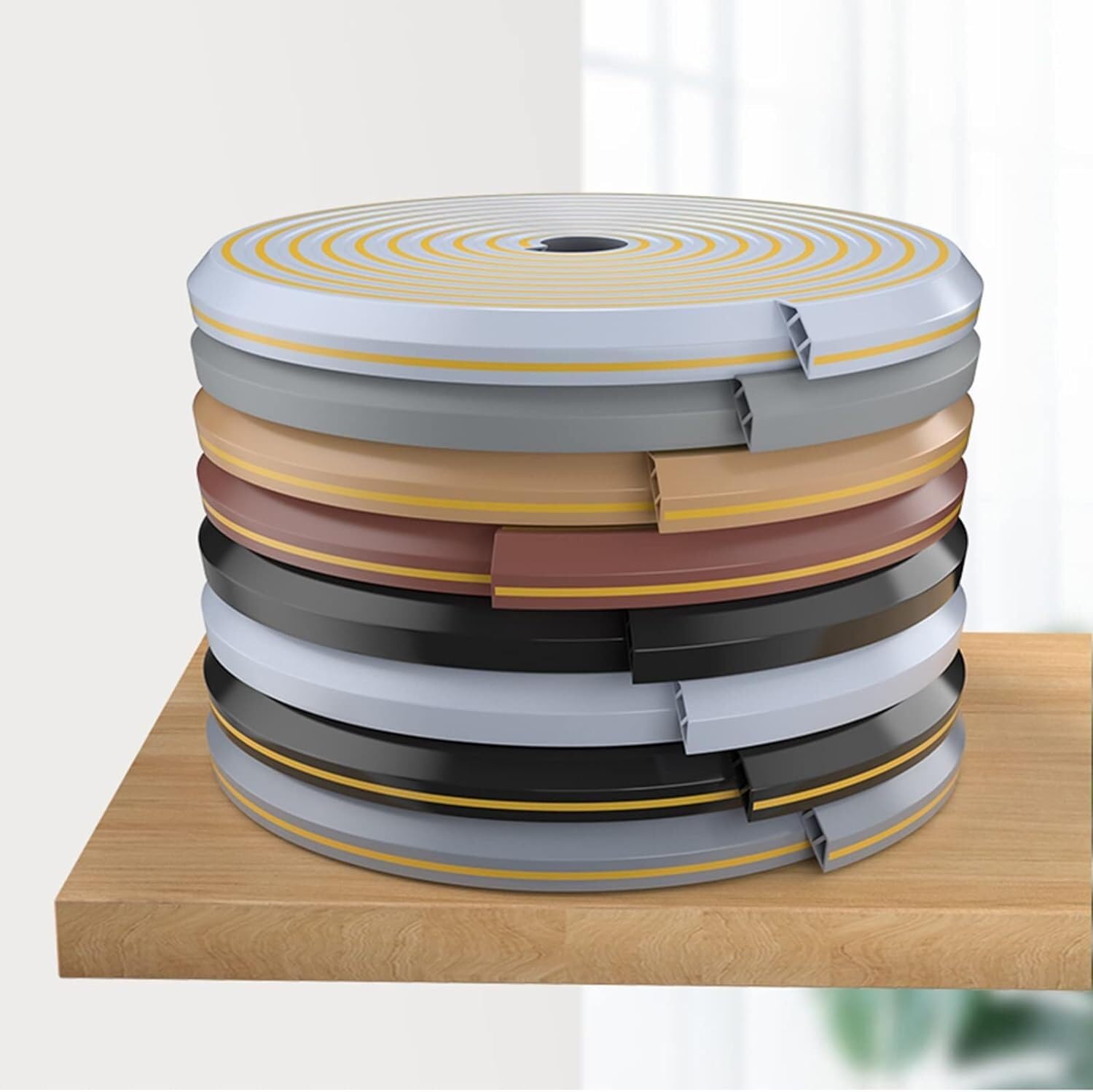 Kabelverdeck for den Boden, weicher Kabel-Organizer/Kabelkanal, extra breit, 50 mm, zuschneidbar, Innenwand-Management-Set, selbstklebend(A,600cm (19.7ft))