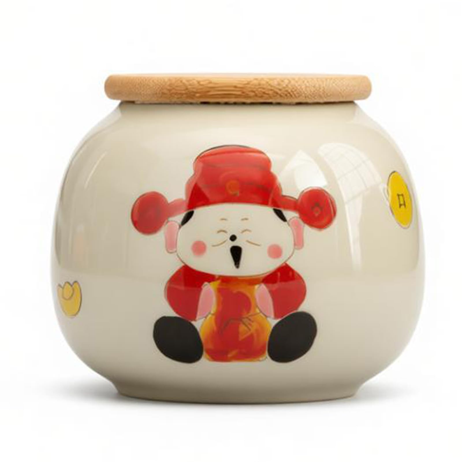 UpGBRF Airtight Ceramic Tea Canister Traditional Chinese Art Jar 250Ml Capacity,B