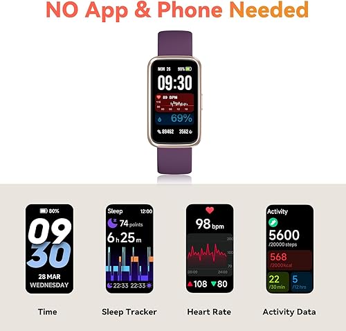 Miniatura 3 de Reloj podómetro, no requiere aplicación/teléfono, rastreador de actividad física, 98.4 ft, impermeable, 1.47 pulgadas, reloj inteligente, monitor de