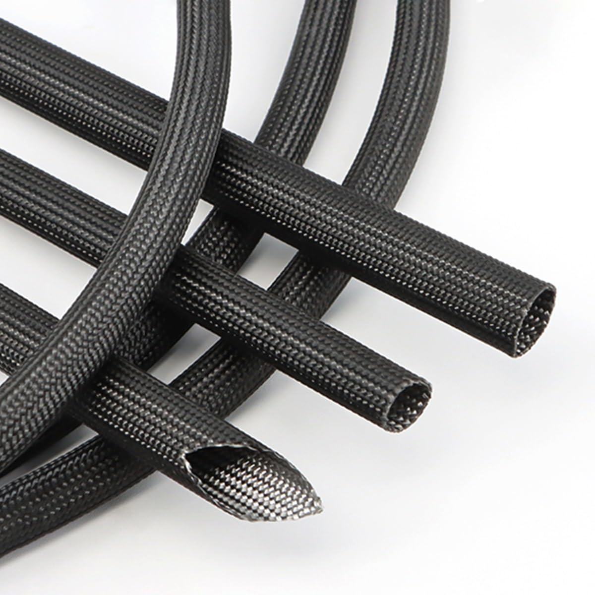 LOMNCHSG Wire Insulation Braid Fire Sleeve, 5M Braided Fiberglass Sleeve 600 Deg.C Heat Shield 1-30mm ID(Inner Diameter 1.5mm)
