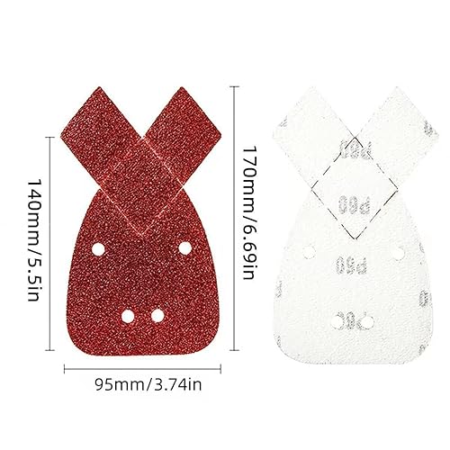 Miniatura 2 de 50 almohadillas de lijadora de ratón Black Decker, arenisca adecuadas para lijadora de palma de detalle Black and Decker, hojas de lijado de 4