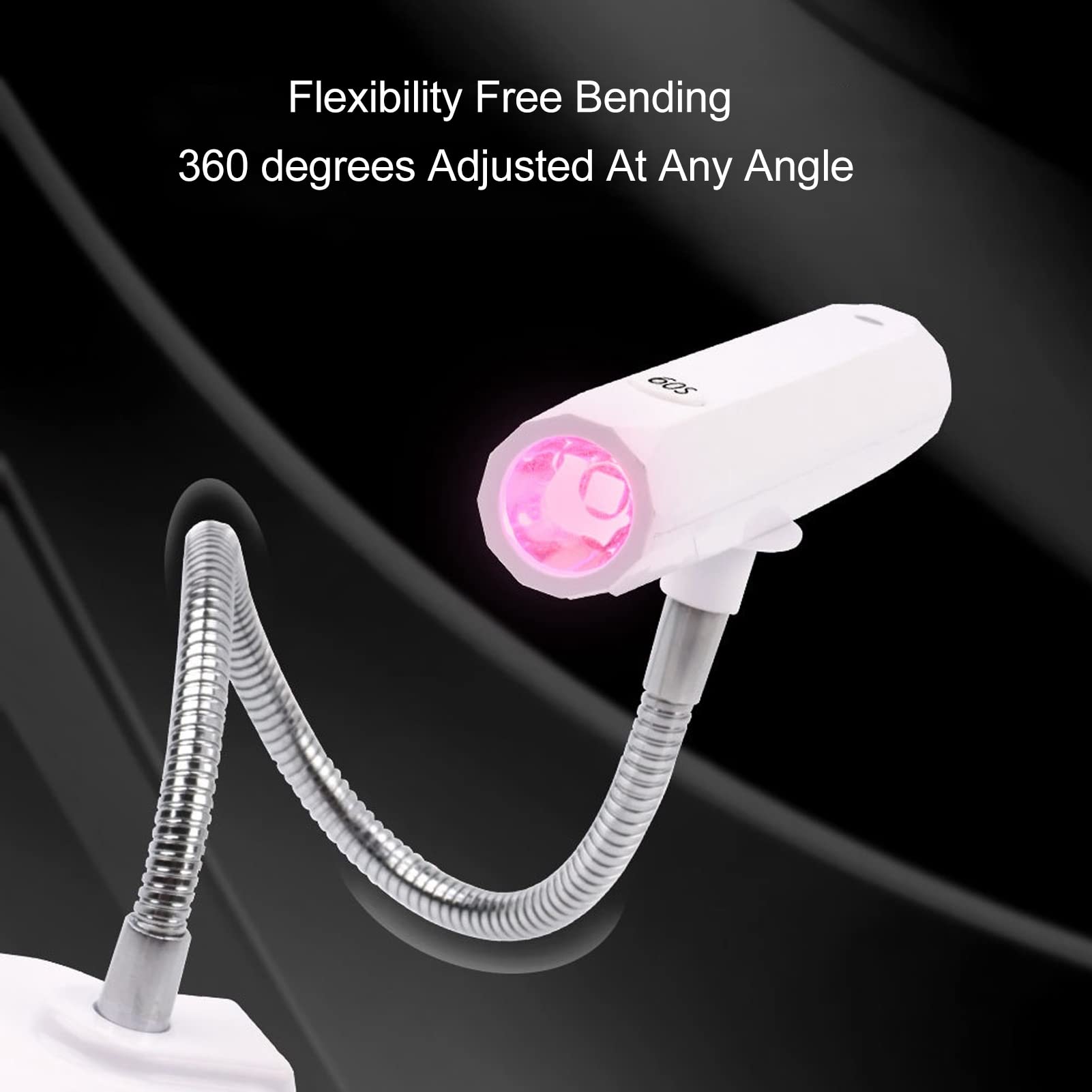 Hidyliu Lampada per Unghie Ricaricabile a Collo di Cigno Luce LED Portatile Ad Asciugatura Rapida per Manicure a Casa o in Salone 9W (Bianca)