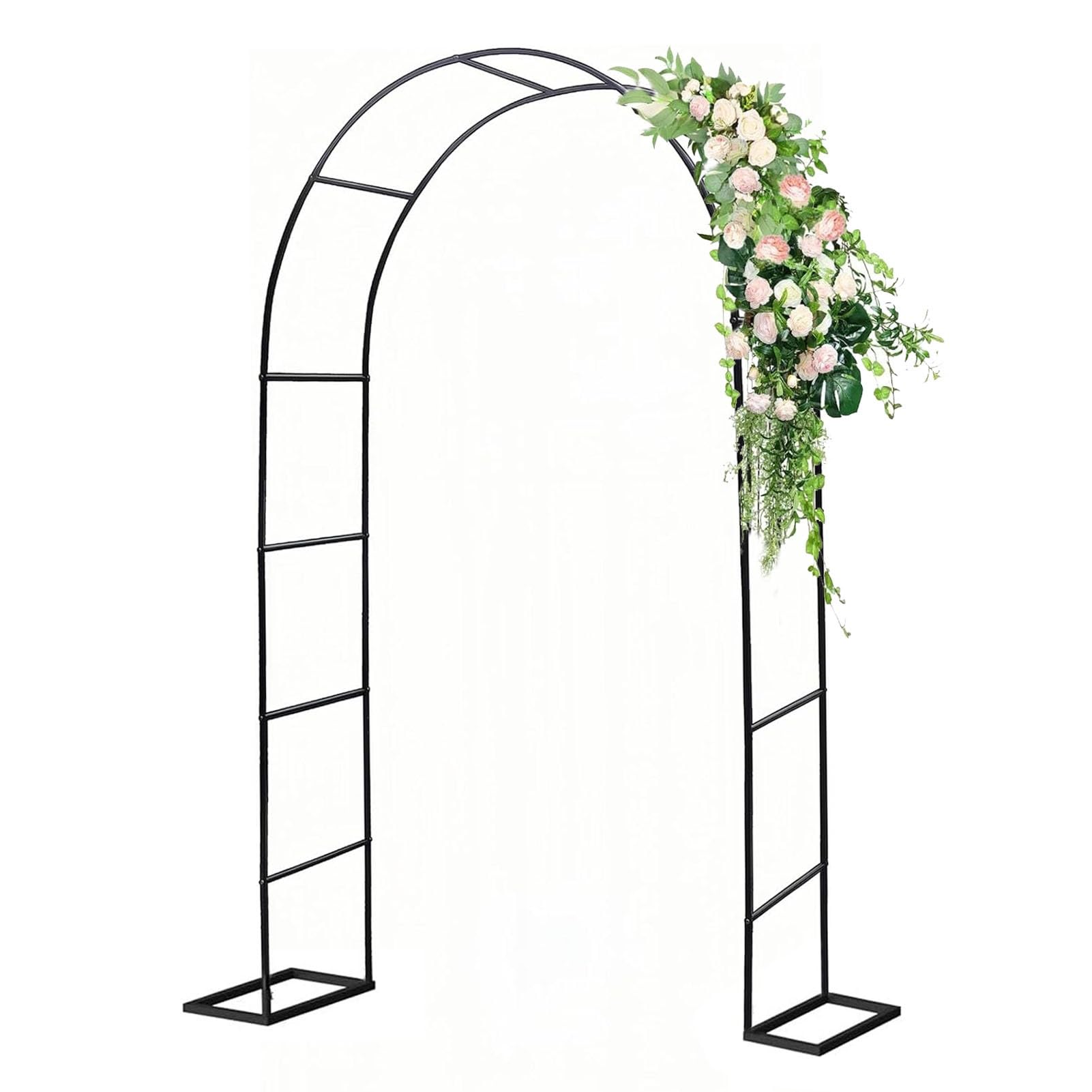 Gaommini Outdoor Garden Arch Trailing Claiming Plants Wedding Archway Stands Steel Frame Garden Arbor Pergola Support Arches Heavy Duty Decoration Balloon Arch Kit, Black(200x230x40CM/6.6x7.5x1.3ft)