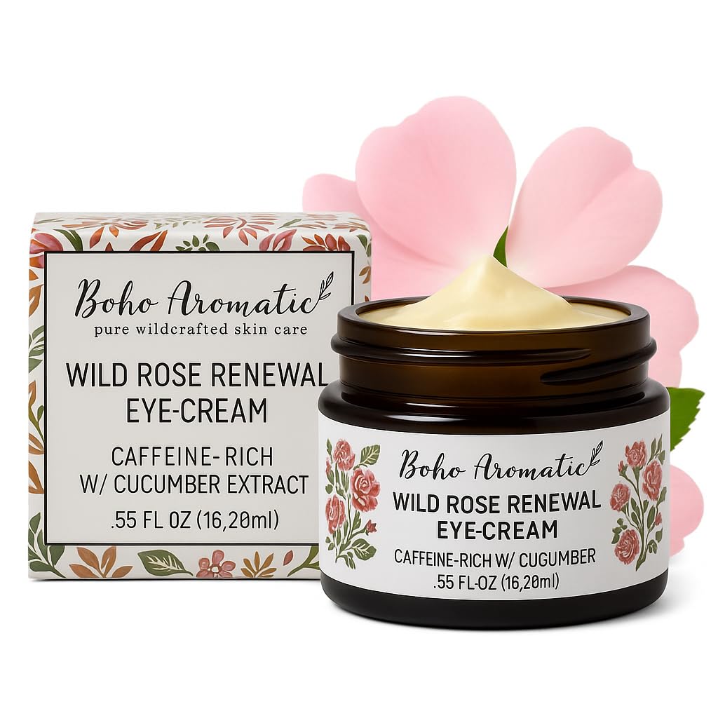 Under Eye Cream for Dark Circles & Puffiness – Anti-Aging Hydrating Eye Cream with Hyaluronic Acid for Fine Lines & Wrinkles – Wild Rose Renewal