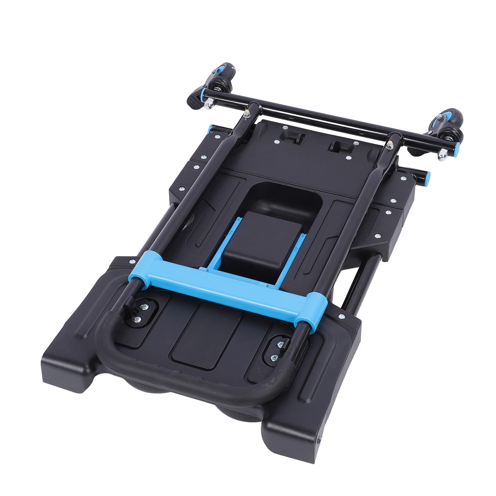 Headerbs Carrello Pieghevole 2 in 1, Carrello Pieghevole in Acciaio PP TPR, capacità 150 Kg, Maniglia Retrattile, 4 Ruote, Portatile per Ufficio Supermercato Shopping Campeggio all'aperto