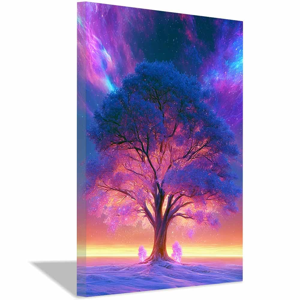 XENIOU Tree Canvas Wall Art Relief golden tree art prints, decorative paintings, for Living Room Bedroom Office Home Wall Decor.(Multicolor)-70x100cm Framed