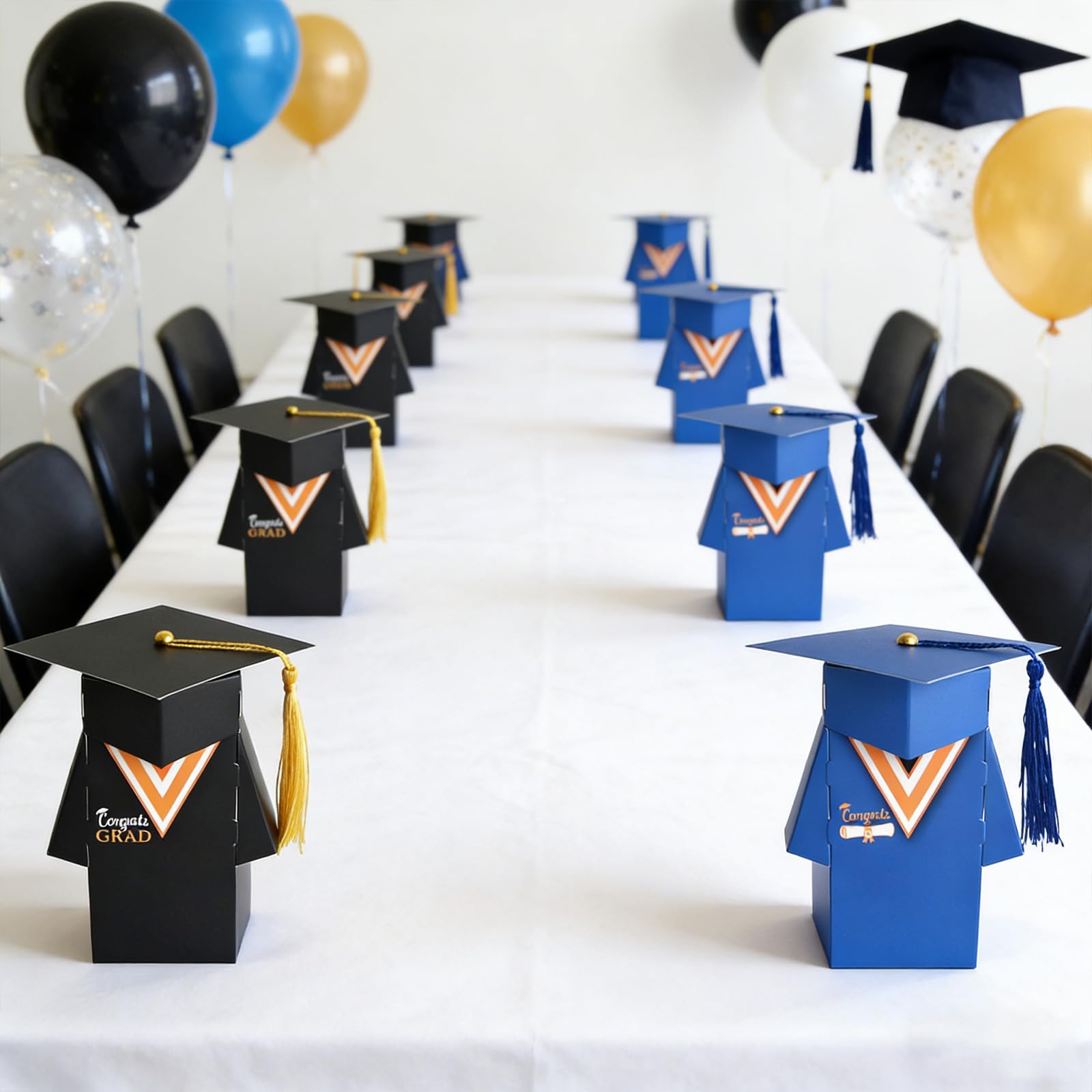 Scatola con Disegni per Cappelli Laurea con Nappe Porta Caramelle Facile da Montare Forniture per Confezioni Regalo Confezione per Feste