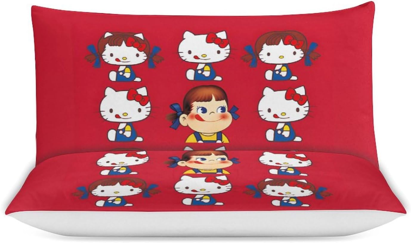 ペコちゃん ハローキティ 布団カバー 3点セット シングル シングル 枕カバー ベッド用 オールシーズン 寝具カバーセット 掛け布