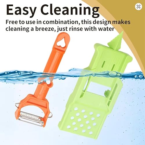 Miniatura 3 de Toselfwith Pelador Multifuncional 2 en 1 - Pelador De Frutas Y Verduras, Cortador Juliana, Pelador De Papas, Herramienta De Cocina Ergonómica Y