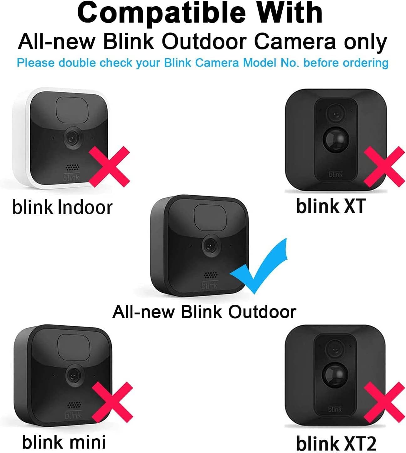 All-New Blink Outdoor Camera Stand (5 Set), Blink Mini ABS Holder, All-New Blink Camera Accessories Protective Frame Sensor Mount Protection Frame Bracket Wall Mount Accessories Rack (Black) A359-5