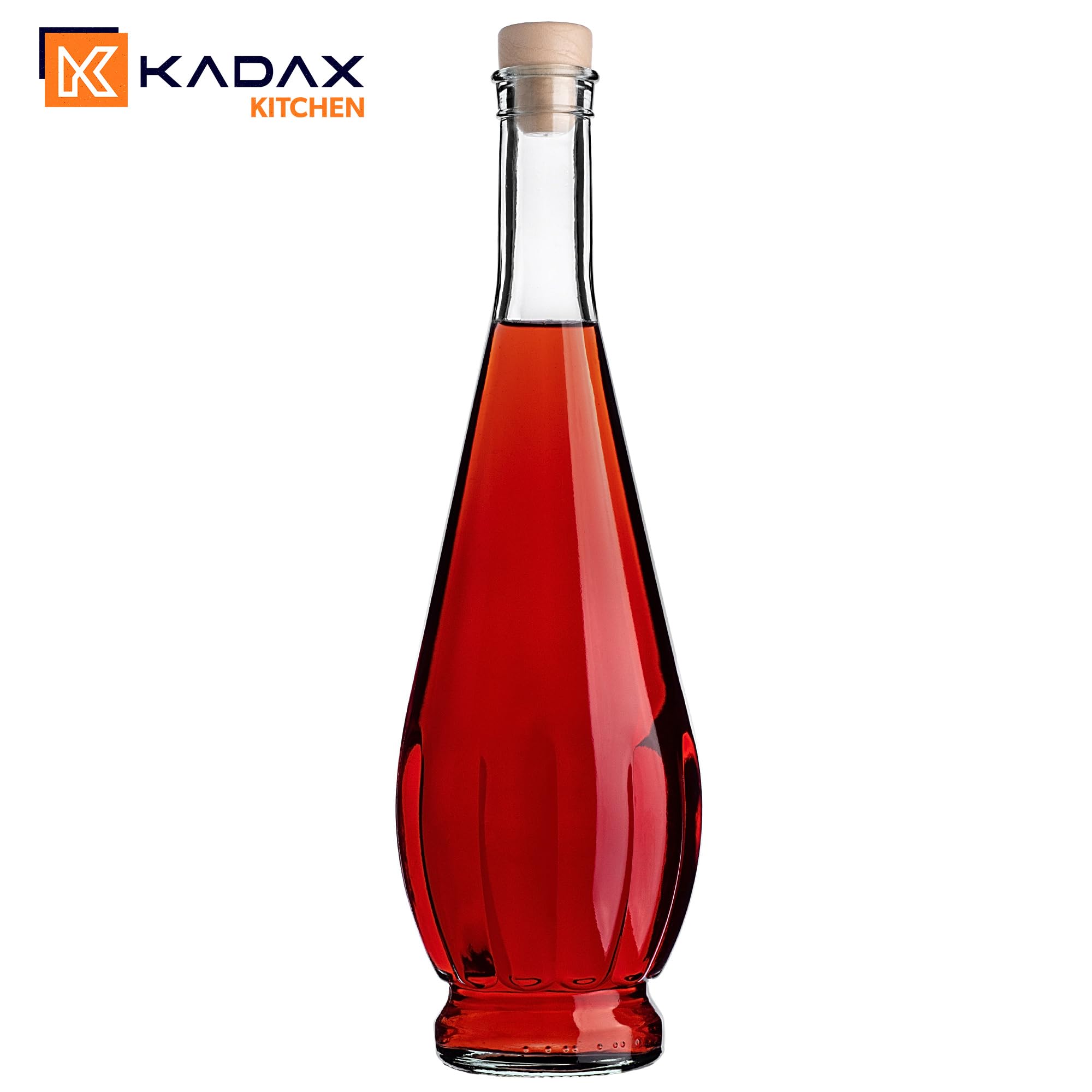 Lot de 5 bouteilles en verre 750 ml avec bouchon liège pour alcool vino
