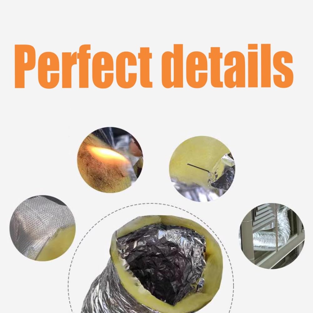 Tubería Flexible Aislada De Ventilación De Aluminio Para Conductos De Aire Estancos De 100mm 150mm 200mm Tubo De Drenaje Aislante Y Silencioso(150mm(5.9"))