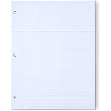 Amazon Basics Loose Leaf Paper, College Ruled Paper, 3 Hole Punched, 150 Sheets, 11" x 8.5", 1 pack, White