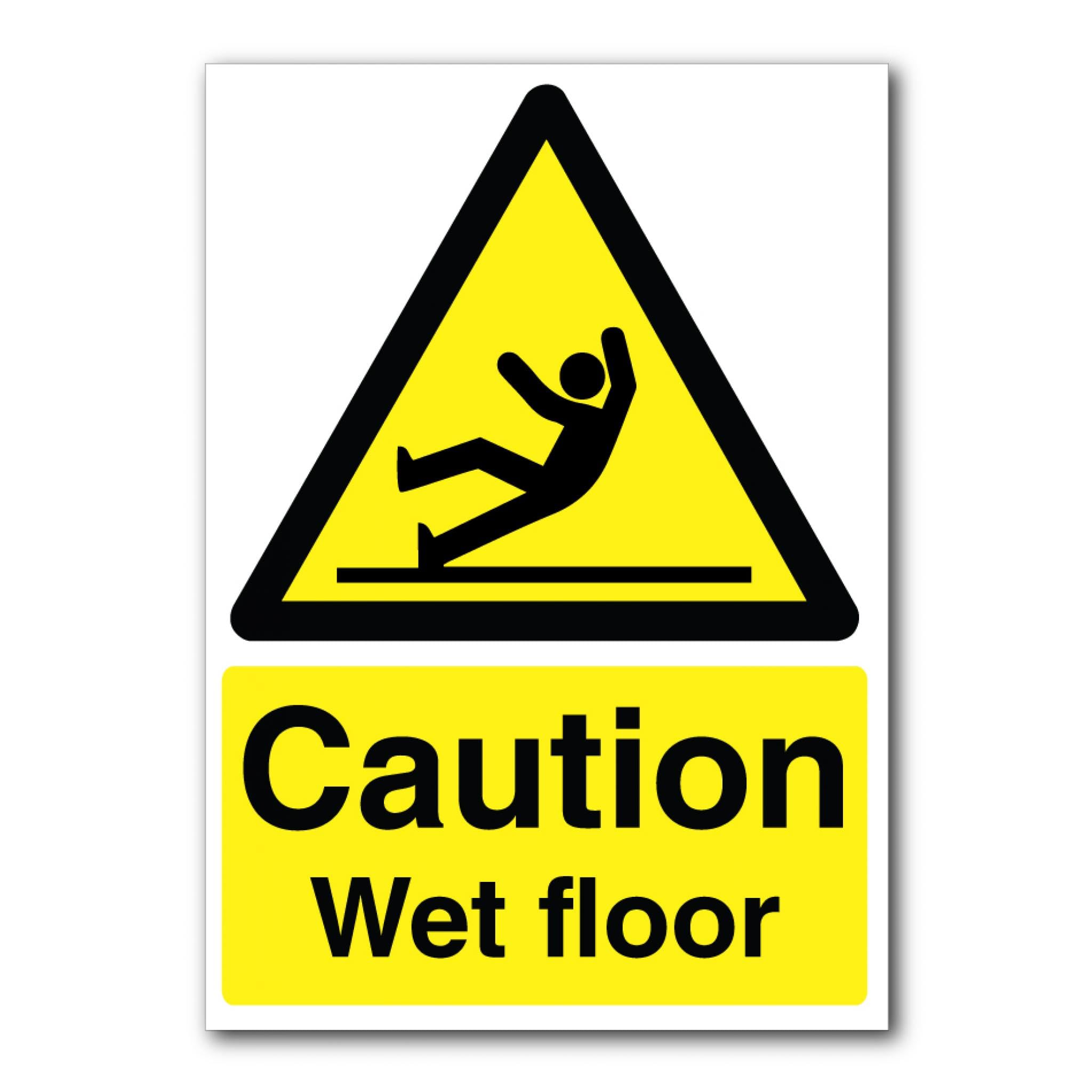 Caution Wet Floor Sign, 12x8 Metal Tin Sign, anti-slip warning plaque to prevent slip and fall accidents in indoor public areas.