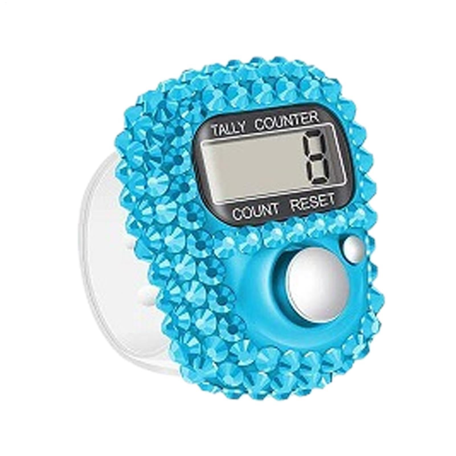 Contatore Elettronica Per Conteggio Dita Blu, Contatori Resettabili per Maglieria, Clicker Manuale LCD Digitale, Tornio Portatile