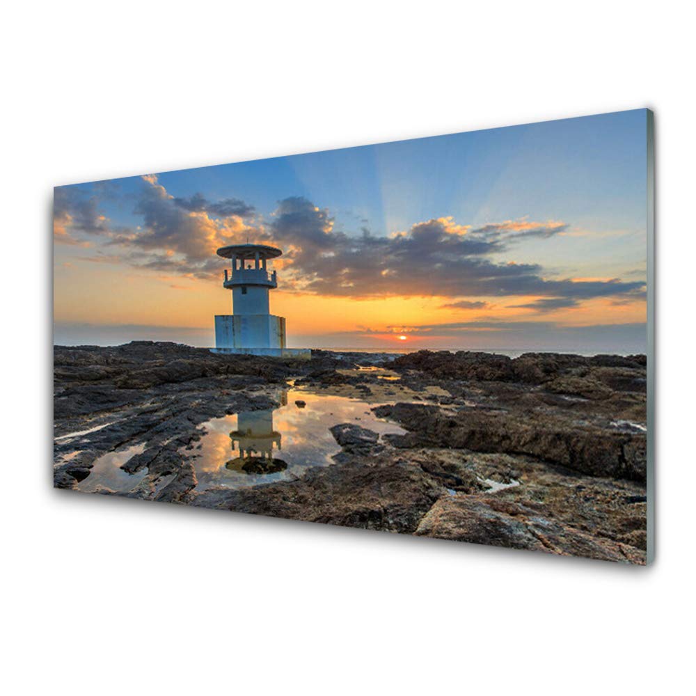 Décoration murale moderne en verre acrylique 100x50 cm design phare Tulup