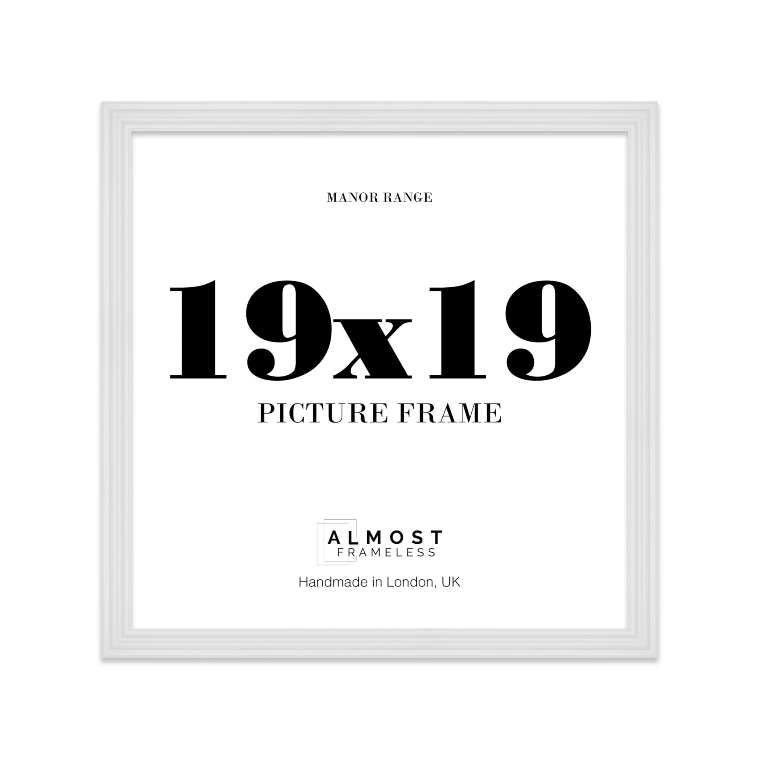 19x19 Picture Frame, Display 19x19 Pictures (48.3 x 48.3cm) - Ice White Vintage 42mm Edge Photo Display - 1 Pack โ image 1