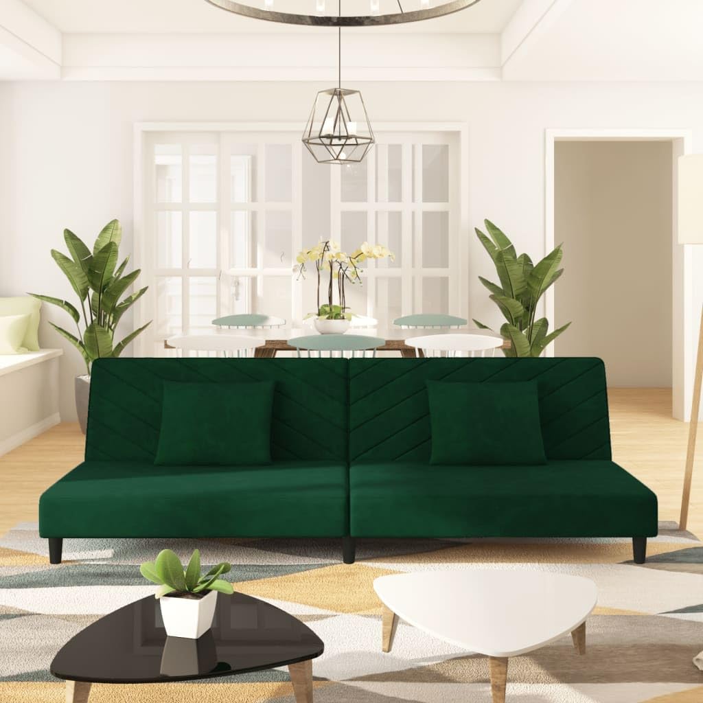 Sofa Bed Dark Green Velvet Living Room Furniture