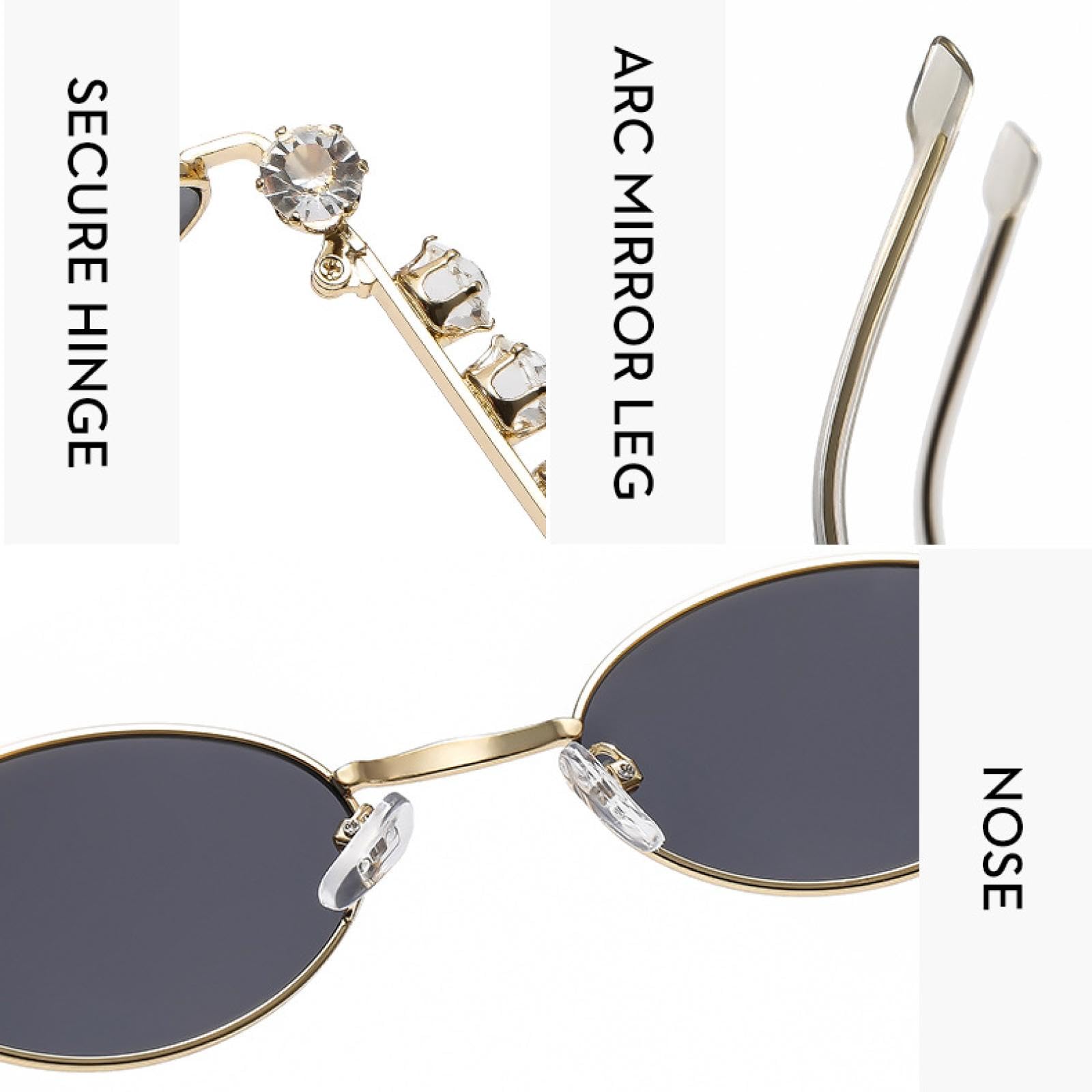 Gafas de sol ovaladas de metal para mujeres y hombres, a la moda, de lujo, para viajes, fotografía callejera, Uv400