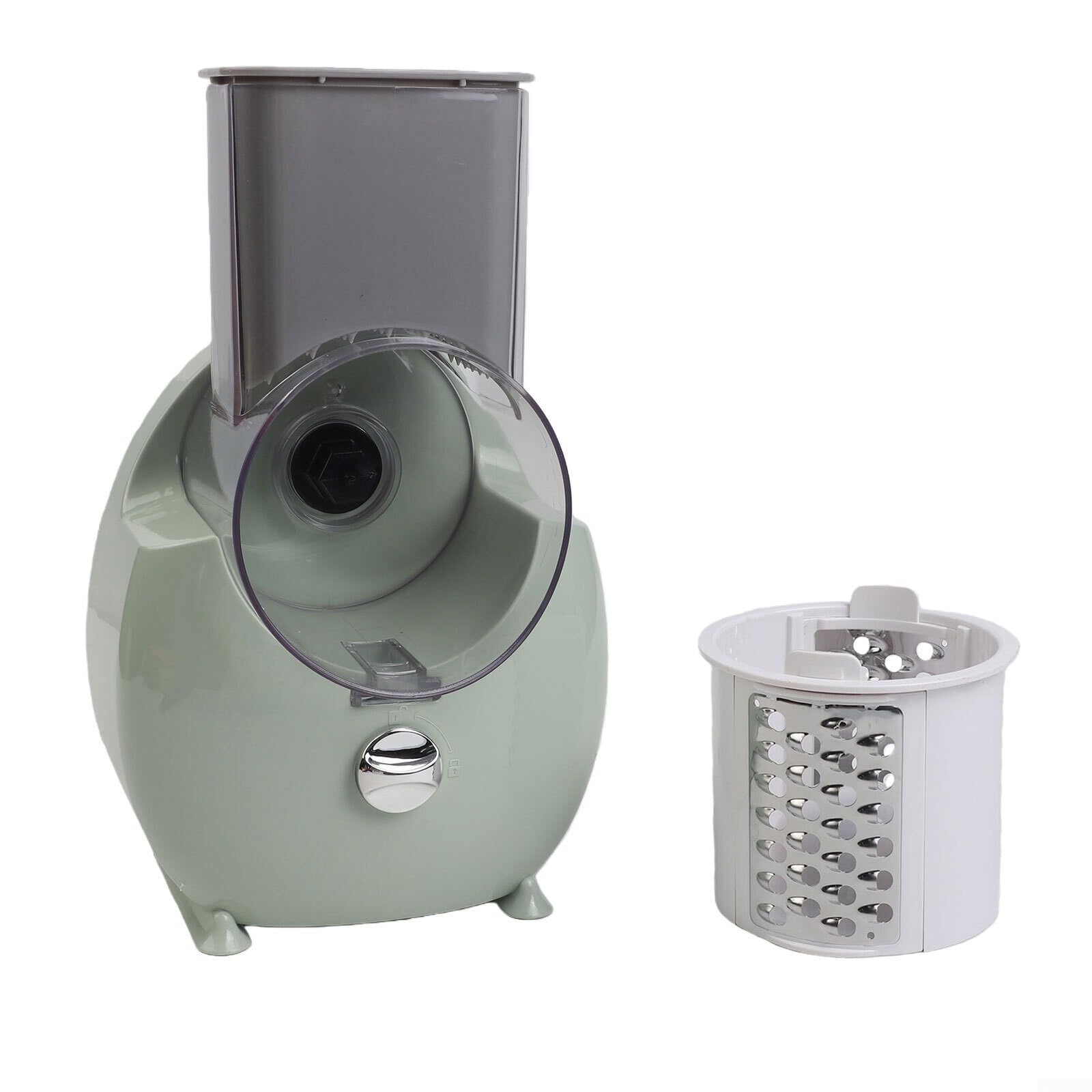 Affettatrice elettrica rotante 3 in 1 con tritatutto automatico e grattugia triturata, strumento da cucina compatto con un solo pulsante per affettare e grattugiare frutta, verdura e formaggio senza