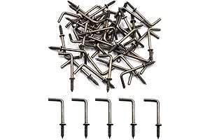 80 Pack Antique & Vintage Shape Screw L Hooks