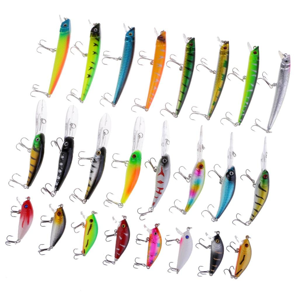 24 szt. zimowych przynęt wędkarskich na lód, zestaw 3D Eyes Minnow Woblery przynęty z 2 haczykami, realistyczny design, różne kolory, dla entuzjastów wędkowania