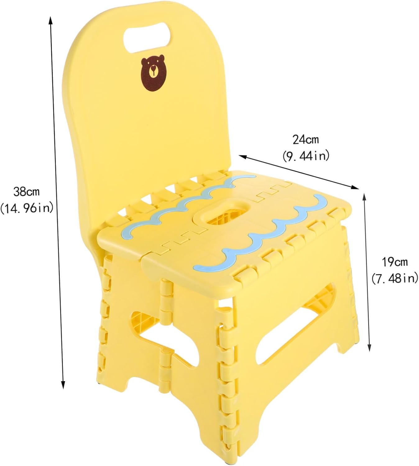 Zerodeko Creative Portable Folding Step Stool with Backrest Lightweight Bathroom Bench Space-Saving Design Sturdy Plastic Construction for Adults Kitchen Bathroom