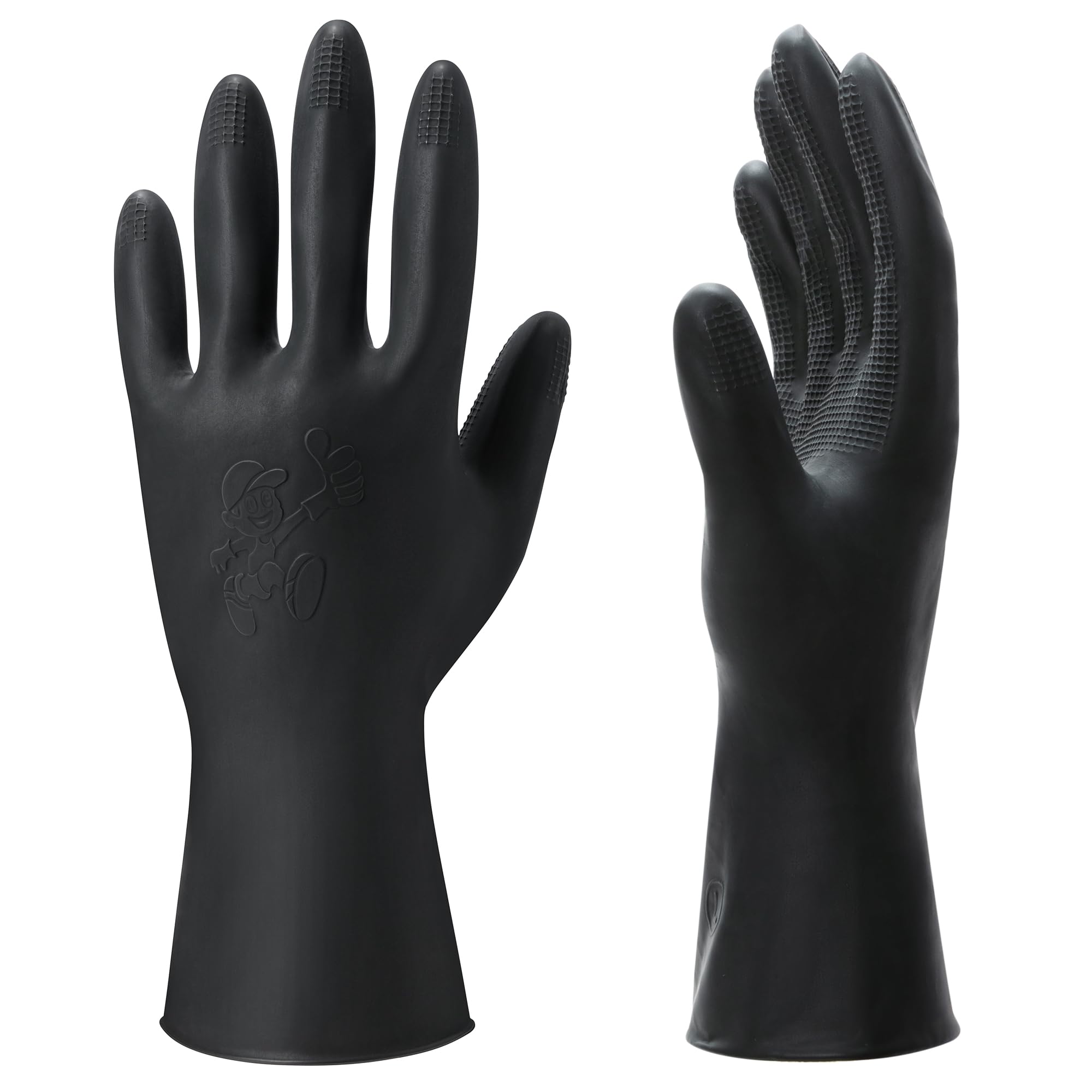 ThxToms 3 Pairs Hair Dye Gloves, Reusable Professional Hair Color Rubber Gloves for Home and Salon Black