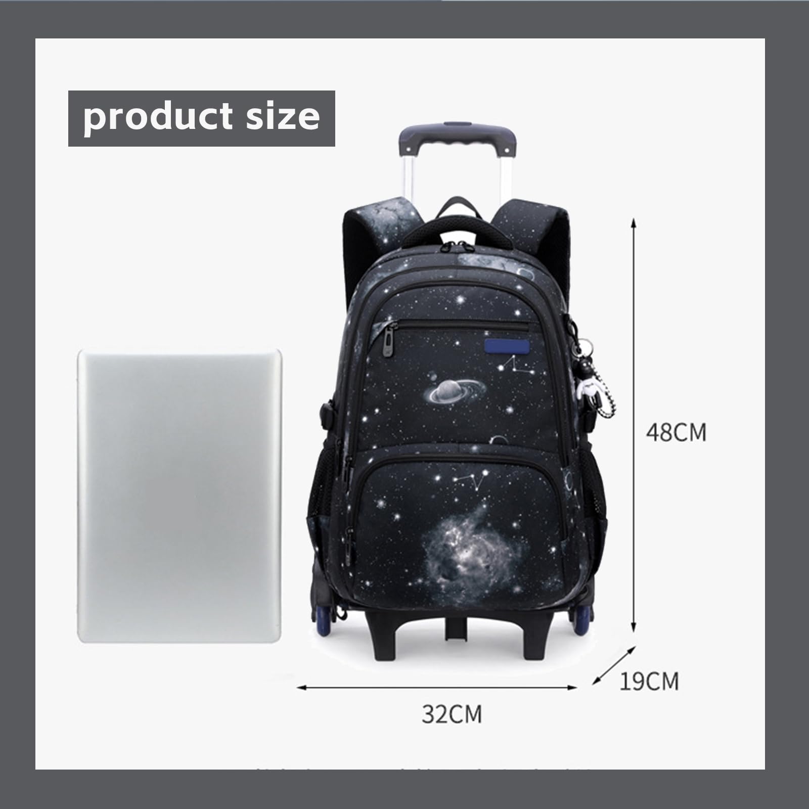 Mochila Escolar Infantil Con Ruedas,Mochilas Para Niños Grils,Bolsa Trolley Desmontable Mochila Con Ruedas Bolsa De Viaje Impermeable Para Libros