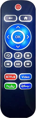 Control remoto retroiluminado de repuesto para TV Roku TV, para TCLHisenseSharpPhilipsOnnElementInsigniaWestinghouse Roku TV (no para Roku Stick o