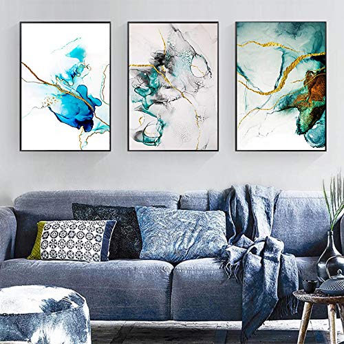 Toile peinture moderne pour raviver un mur blanc de salon lot de 3