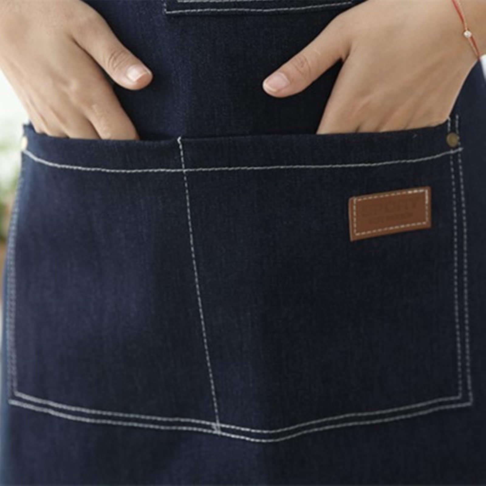 Fartuch Bez Rękawów W Stylu Vintage Dla Unisex, Odporny Na Zużycie Fartuch Roboczy, Regulowany Z Tyłu Fartuch Kuchenny Z 3 Kieszeniami