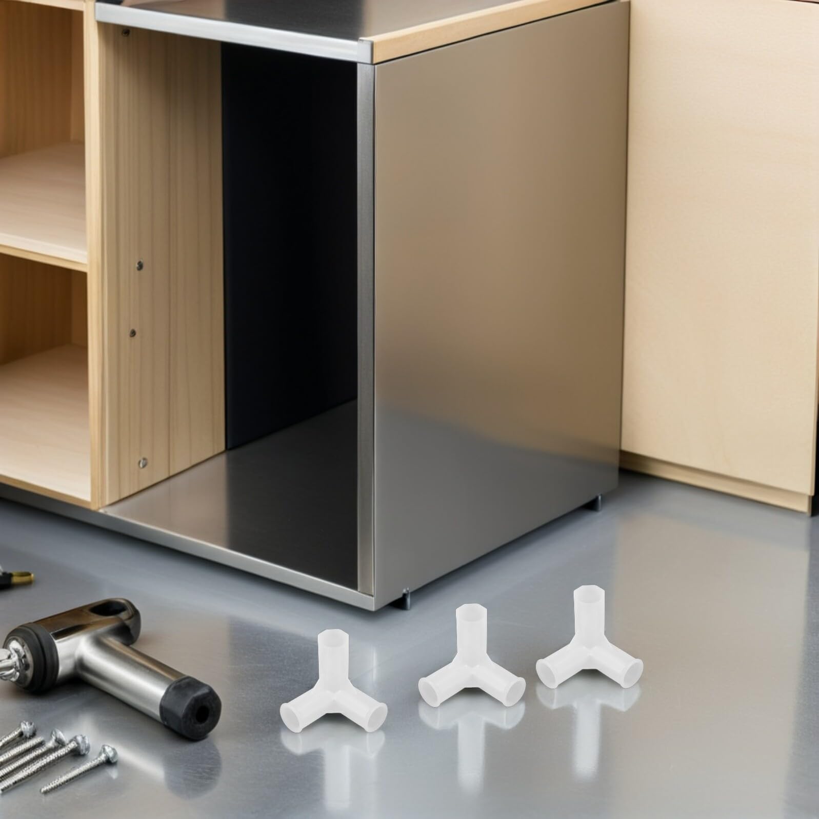 Connettore Compatibile in Plastica a 3 Vie 10 Pezzi Bianco per Aste Armadio e Organizer Scarpe per Guardaroba e Aree di Stoccaggio Domestiche