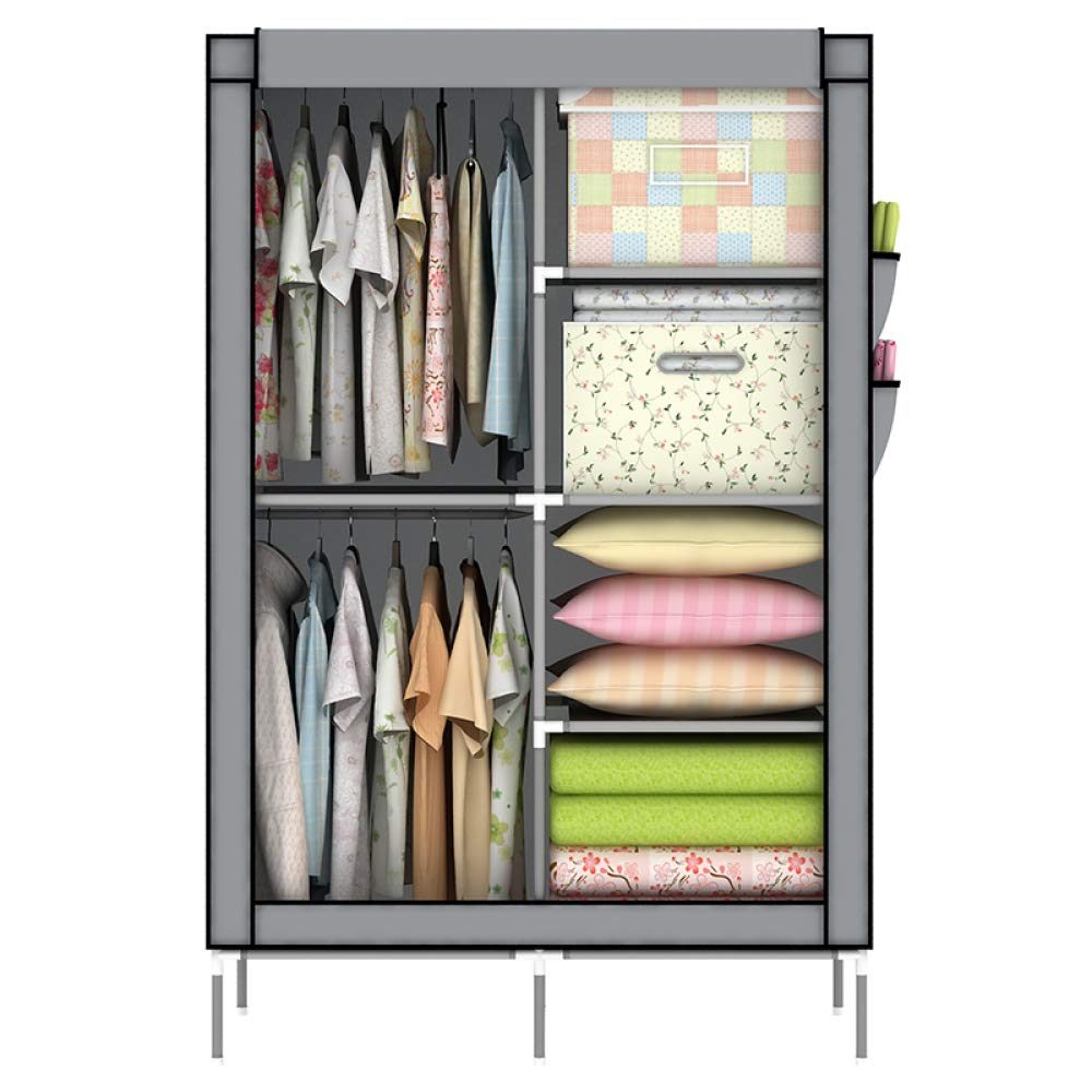 Armoire gain de place en tissu pour petits appartements avec barre de penderie