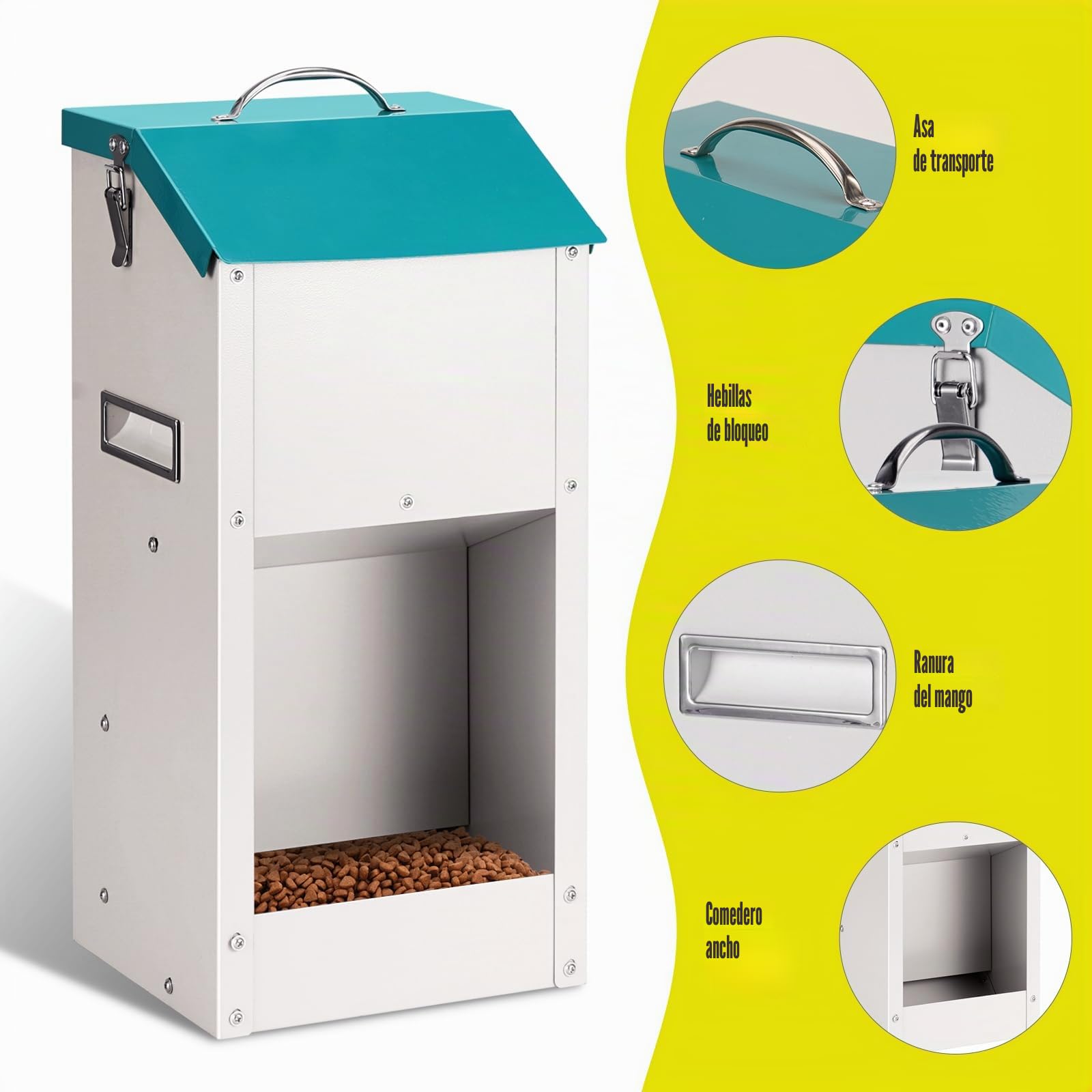 12lbs Futterautomat für Hunde und Katzen automatische Hundefutterautomat Hundefutterspender für Haustiere Outdoor Hundefutterspender Wandhang Selbstfütterungsstatio