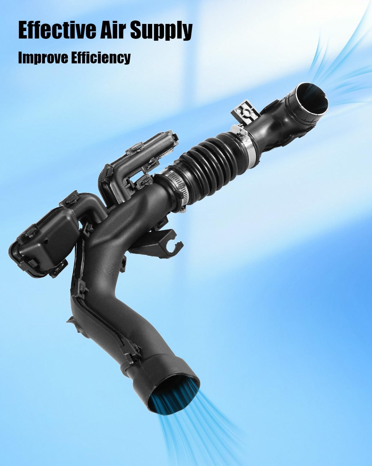 16554-9KA0B Air Duct Pipe Hose Fit for Nissan Versa & Versa Note 1.6L l4 GAS 2013 2014 2015 2016 2017 2018 2019, Engine Air Cleaner Duct Resonator Replace 165549KA0B