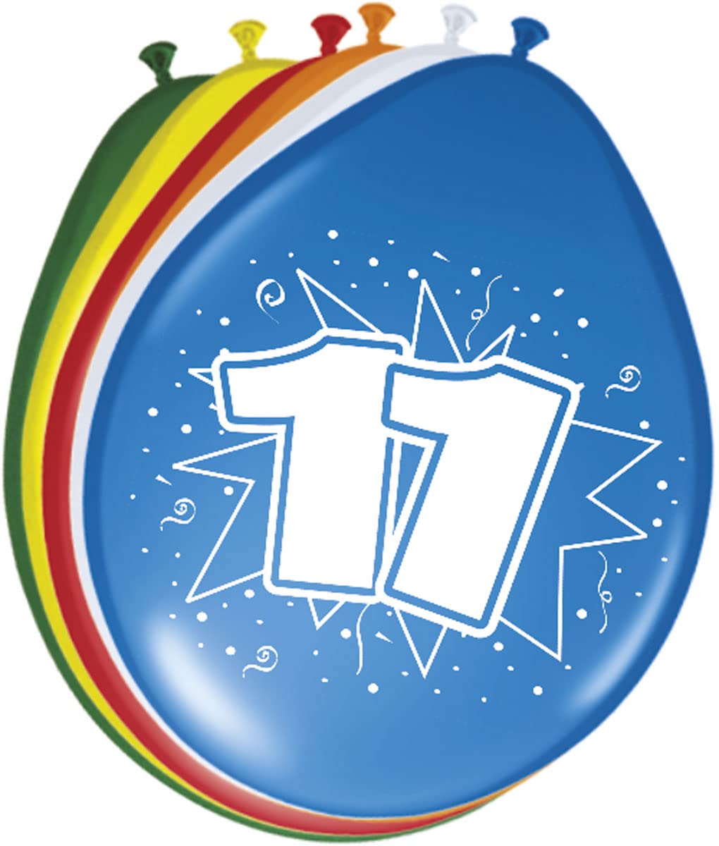 Folat 08211 11th Birthday Balloons 30cm - 8 pieces, Multi Colors, 11