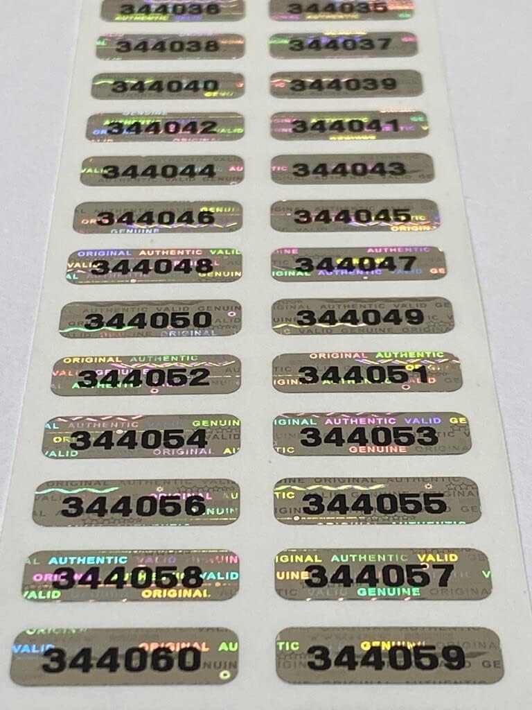 250 Silver Hologram Tamper Evident Warranty Void High Security Labels Stickers (.75 Inch X .25 Inch Rectangle)