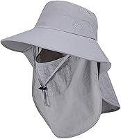 Vista 12 de Sombrero de sol para hombres y mujeres con solapa para el cuello, protección UV UPF 50+, sombreros de pesca para senderismo, sombrero de ala ancha