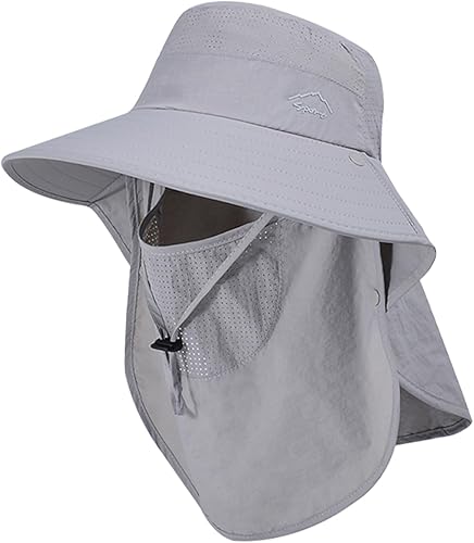 Miniatura 12 de Sombrero de sol para hombres y mujeres con solapa para el cuello, protección UV UPF 50+, sombreros de pesca para senderismo, sombrero de ala ancha